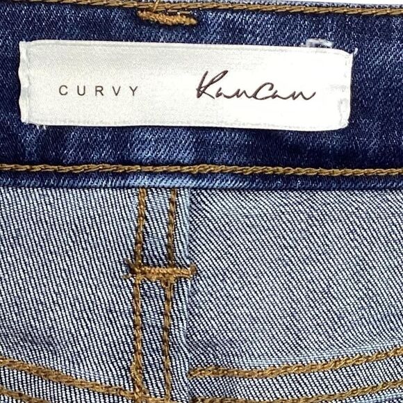 KanCan Curvy Jeans Women 15/31 Blue Stretch High Rise Skinny Button Fly Whisker - Picture 10 of 11